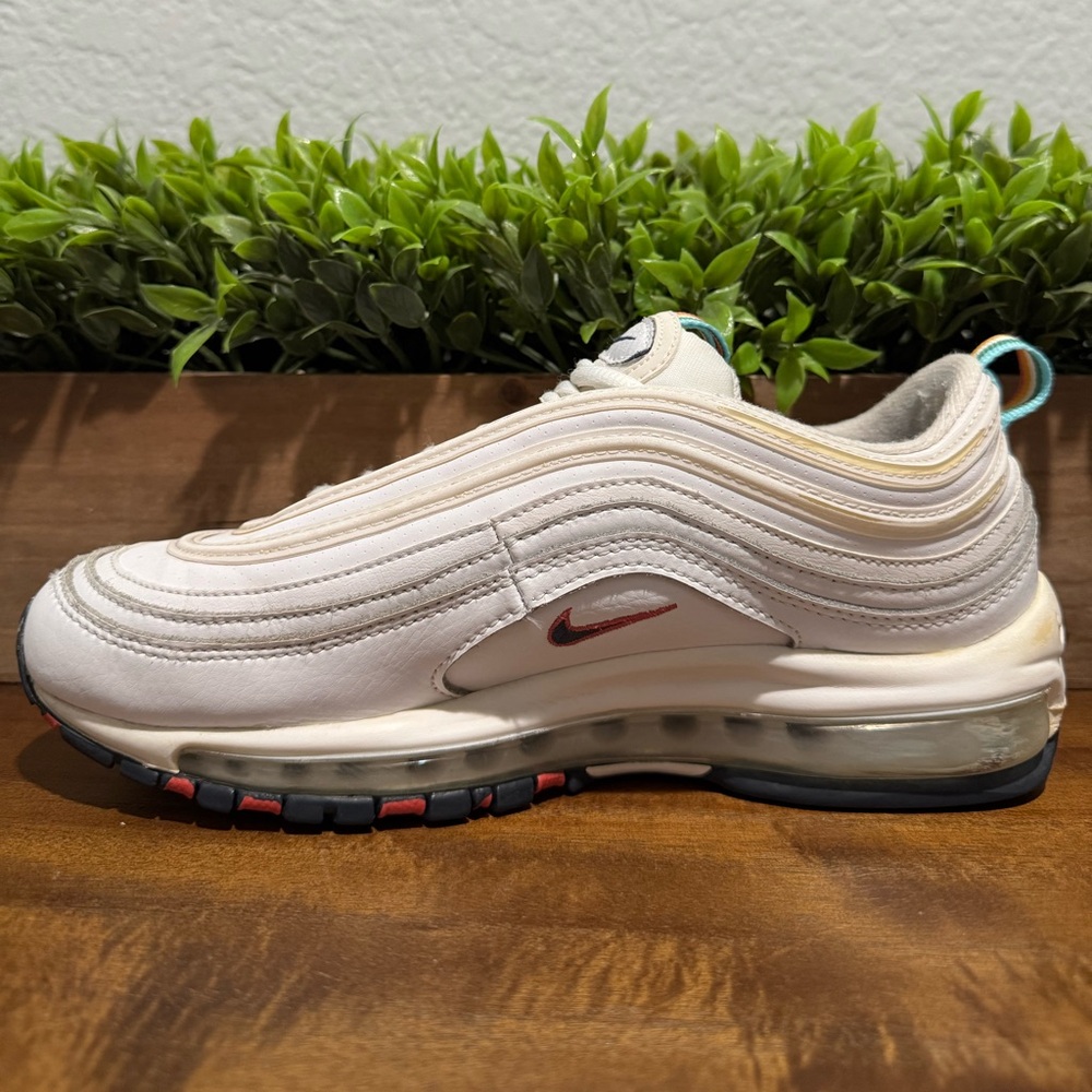 Nike Air Max 97 White Multi Pull Taps DH1592-100 Women Size 8 - Picture 8 of 13